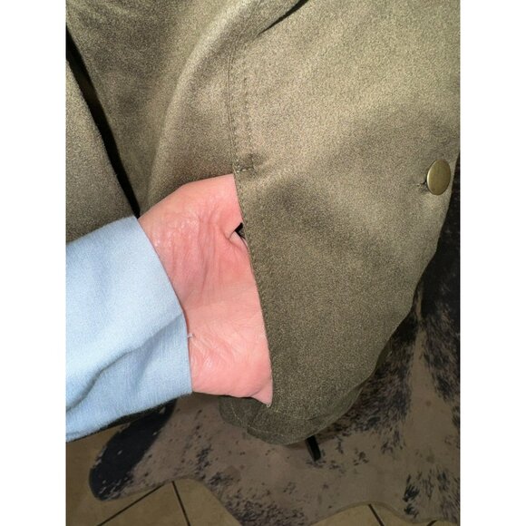 Carhartt Womens Olive Brown Overshirt Chore Jacket Gold Buttons Utility Casual M - Picture 10 of 13